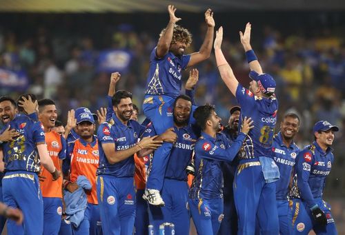 Mumbai Indians' squad rejoices after winning IPL 2019