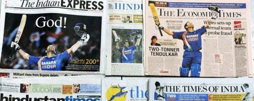 Sachin Tendulkar's historic ODI double ton made the headlines in the newspapers next morning