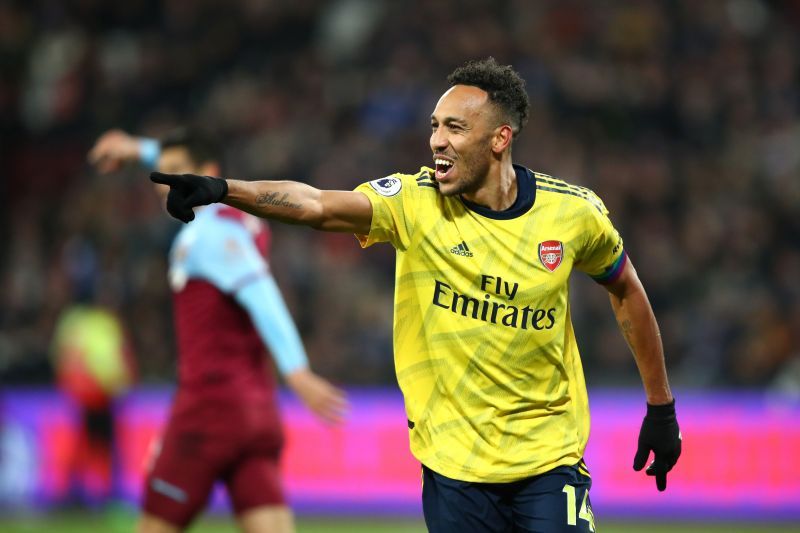 Pierre-Emerick Aubameyang scored a brace in Arsenal&#039;s 3-2 win over Everton today