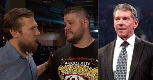 Daniel Bryan, Kevin Owens, and Vince McMahon.