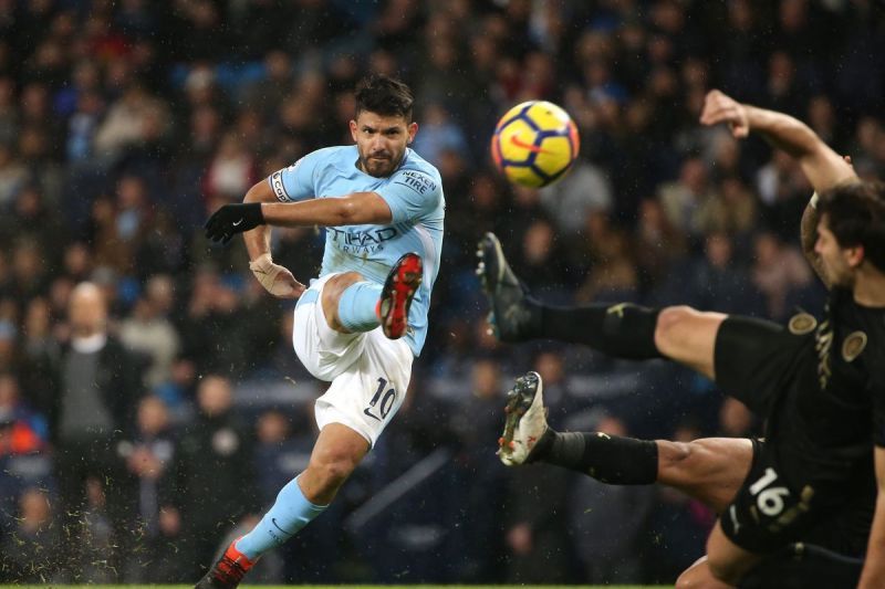 Sergio Agüero doing what he does best