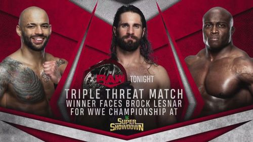 The Triple Threat match took place on RAW