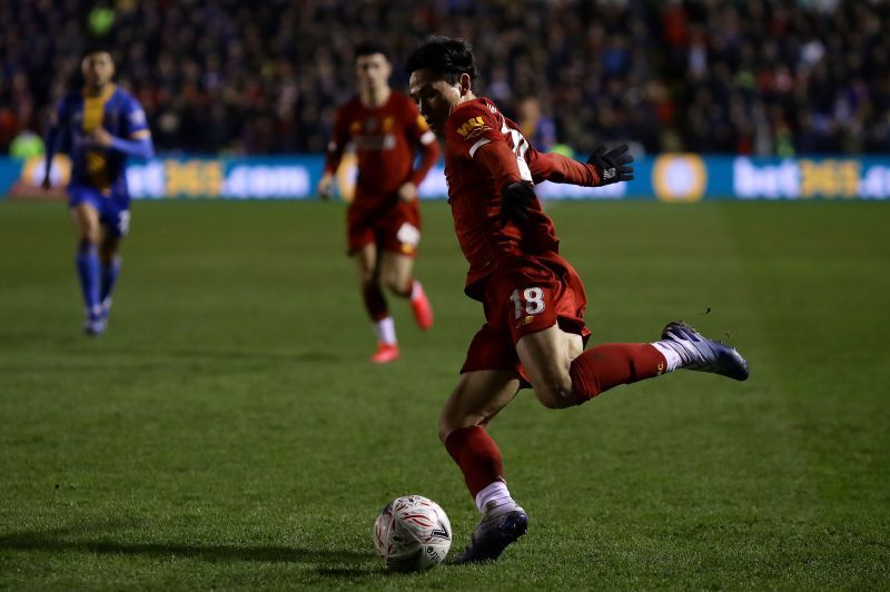 Minamino in action for the Reds