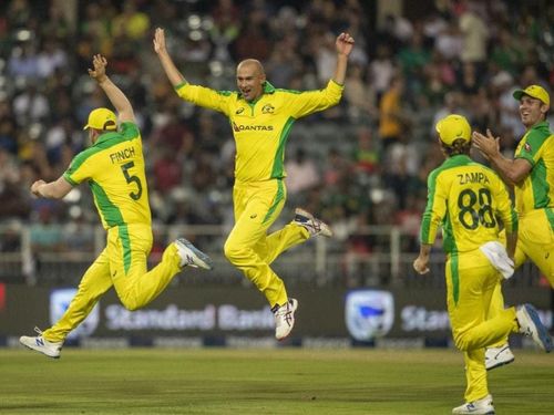 Ashton Agar bagged figures of 5/24, including a hat-trick, as Australia thumped South Africa by 107 runs