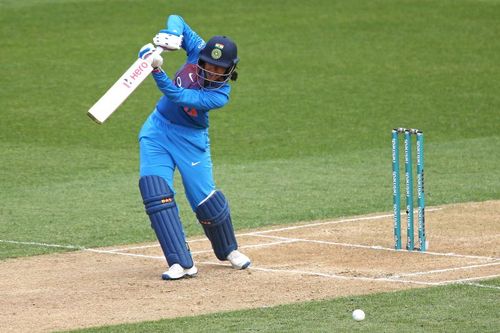 India opener Smriti Mandhana caressing a drive through the off