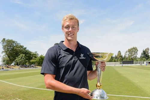 Kyle Jamieson with the One-Day Ford Trophy