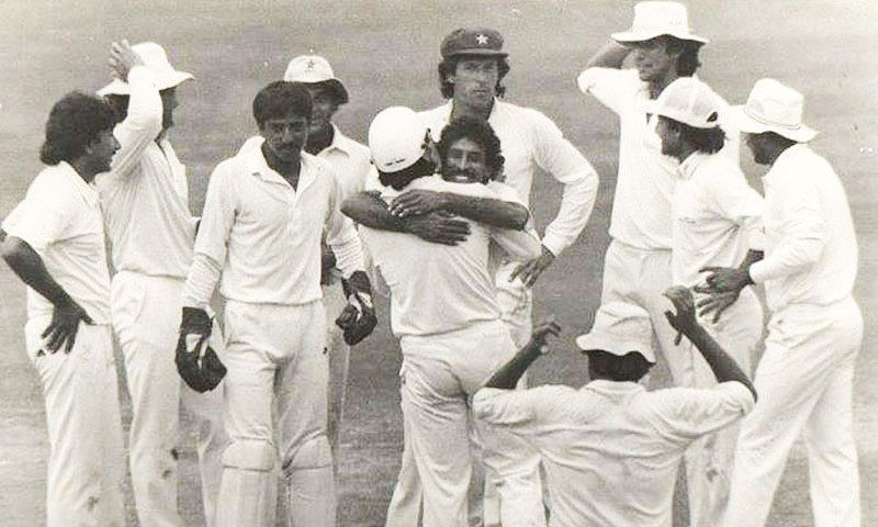 Pakistan's team in one of the matches of the series