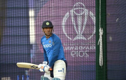 Dhoni during India vs New Zealand net sessions