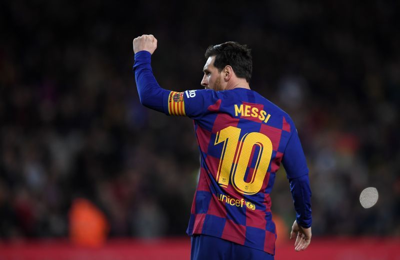 Lionel Messi celebrates