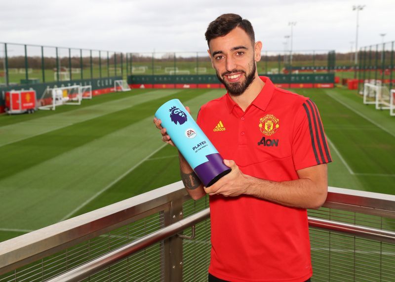 Bruno Fernandes is Presented with the Premier League Player of the Month for February