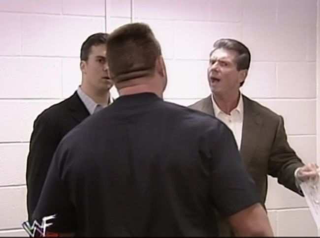 Davey Boy angrily confronts Vince McMahon