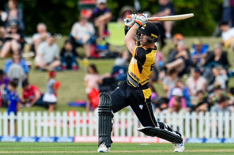 James Neesham playing for Wellington Firebirds in Super Smash 