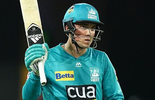 Tom Banton playing for the Brisbane Heat in the BBL