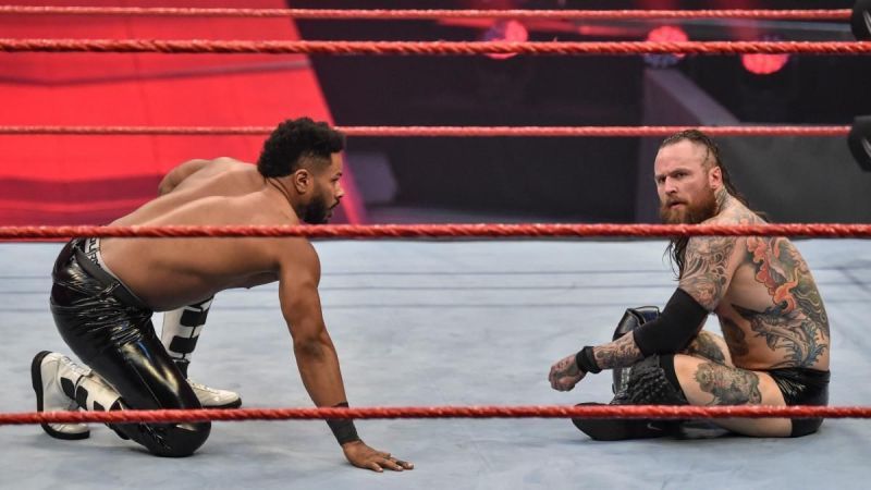 Aleister Black playing mind games with his opponent