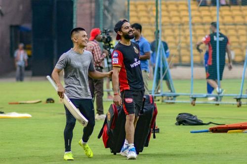 Sunil Chhetri (left) and Virat Kohli (right)