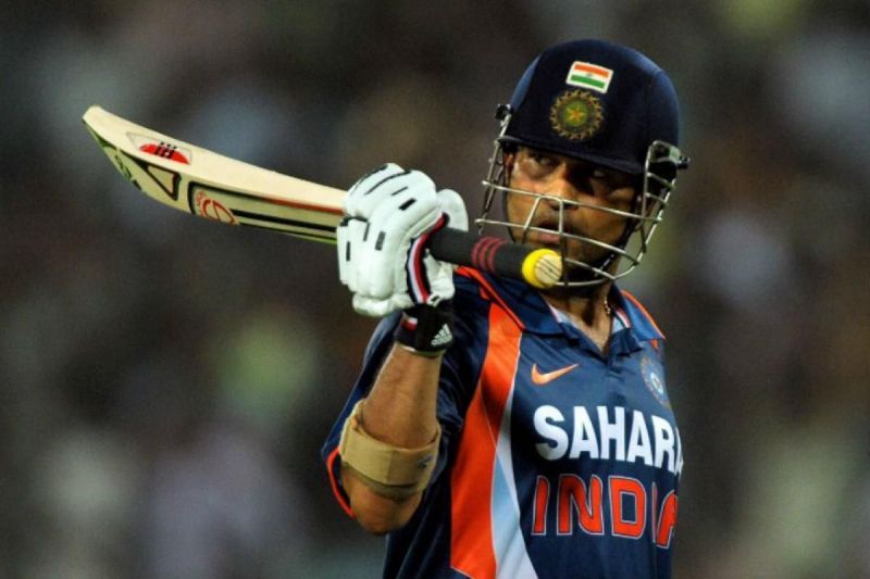 Sachin Tendulkar during his innings of 175 against Australia in Hyderabad in 2009