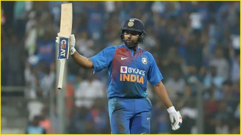 Rohit Sharma celebrates another batting landmark