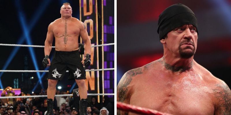 Brock Lesnar (left); The Undertaker (right)