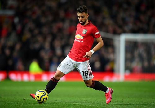 Manchester United's Bruno Fernandes againsts Wolverhampton Wanderers 