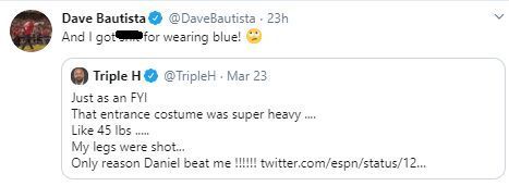Batista responds to Triple H&#039;s tweet