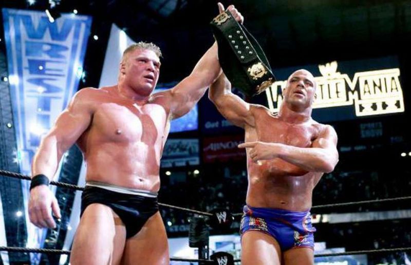 Kurt Angle and Brock Lesnar