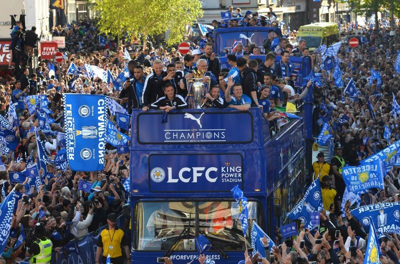 Leicester's trophy parade across the city