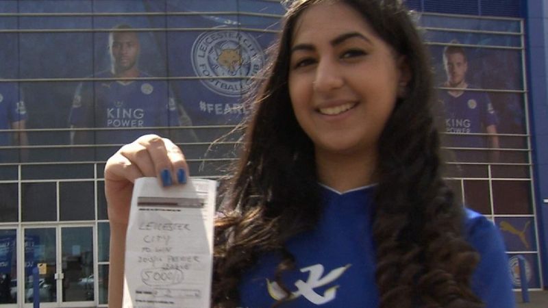 Leicester fan Karishma Kapoor put a £2 bet on her club when they were rank outsiders at 5000-1