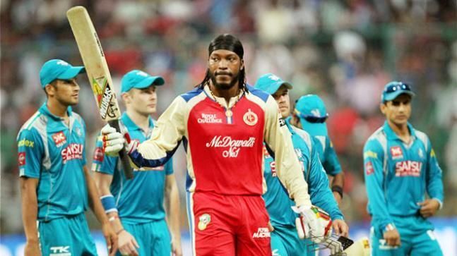 Chris Gayle scored an unbeaten 175 to power RCB to a mammoth target.