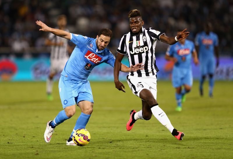 Paul Pogba in action against SSC Napoli