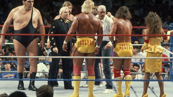 At the very first SummerSlam, the Mega Powers (Hulk Hogan and Macho Man Randy Savage) took on the MegaBucks (Andre the Giant and Ted Dibiase.)