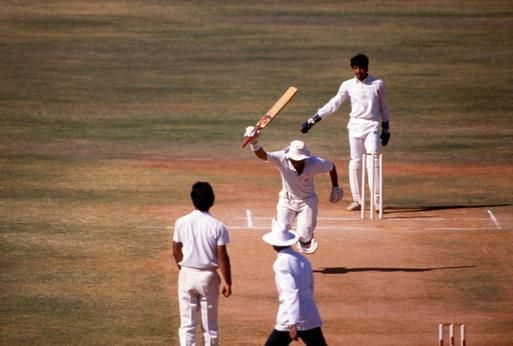 Gavaskar just after scoring 10,000 runs in Test matches