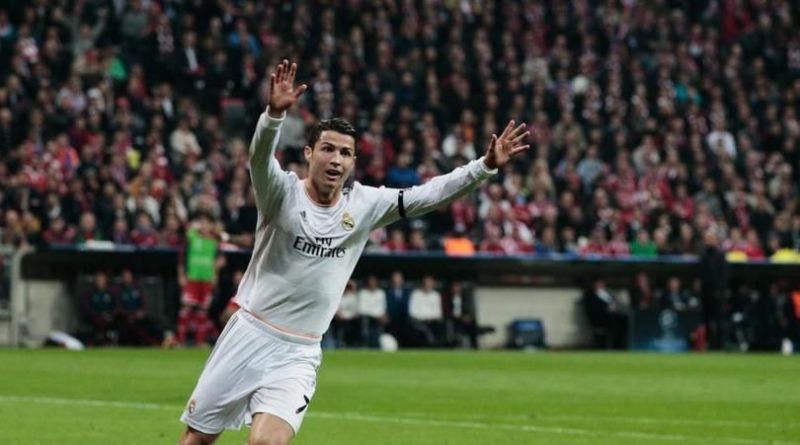 Ronaldo rejoices after scoring against Bayern in the 2013-14 semi-final second leg