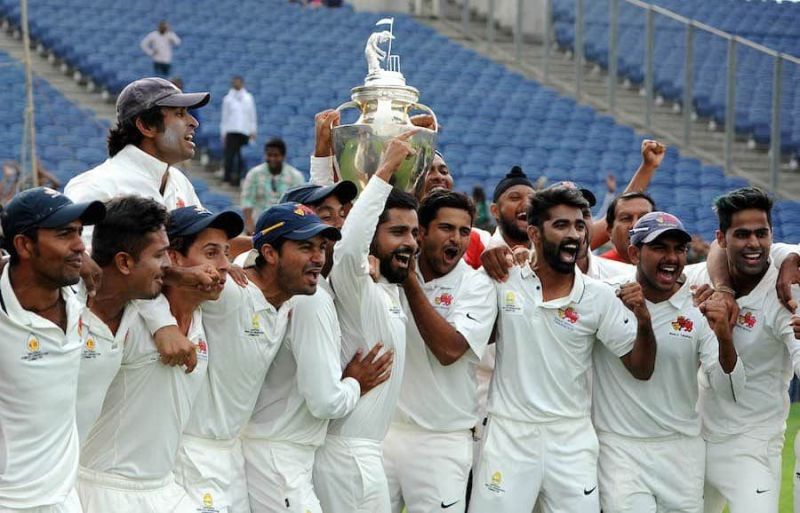 Mumbai celebrate one of their recent Ranji Trophy triumphs