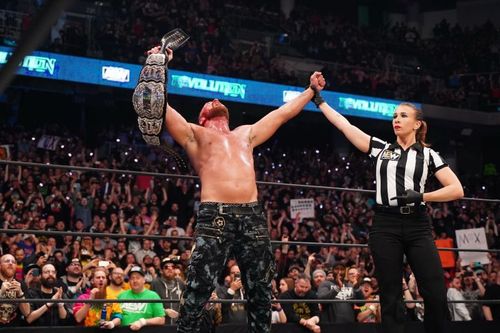 Moxley was able to celebrate with his wife on Saturday