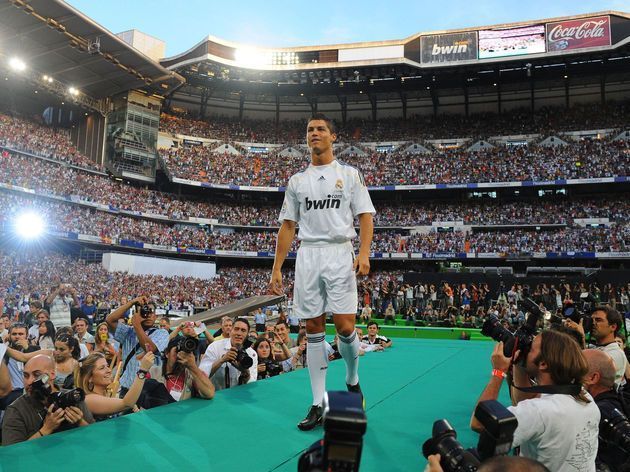 Ronaldo during his unveiling at the Santiago Bernabeu