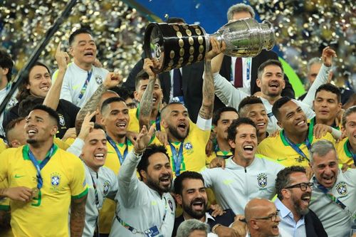 Brazil with the Copa America 2019 trophy