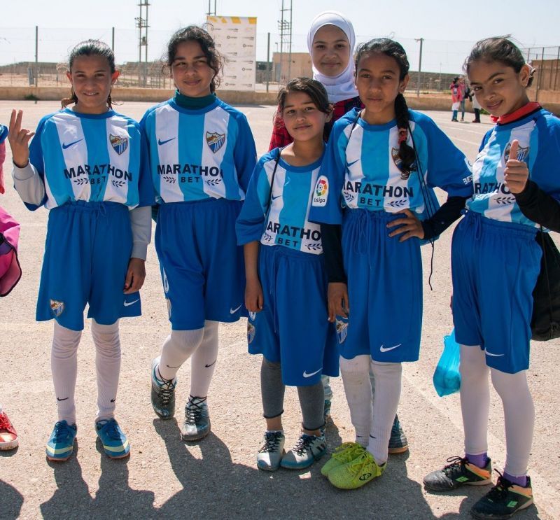 The girls and trainers of the Za&rsquo;atari refugee camp