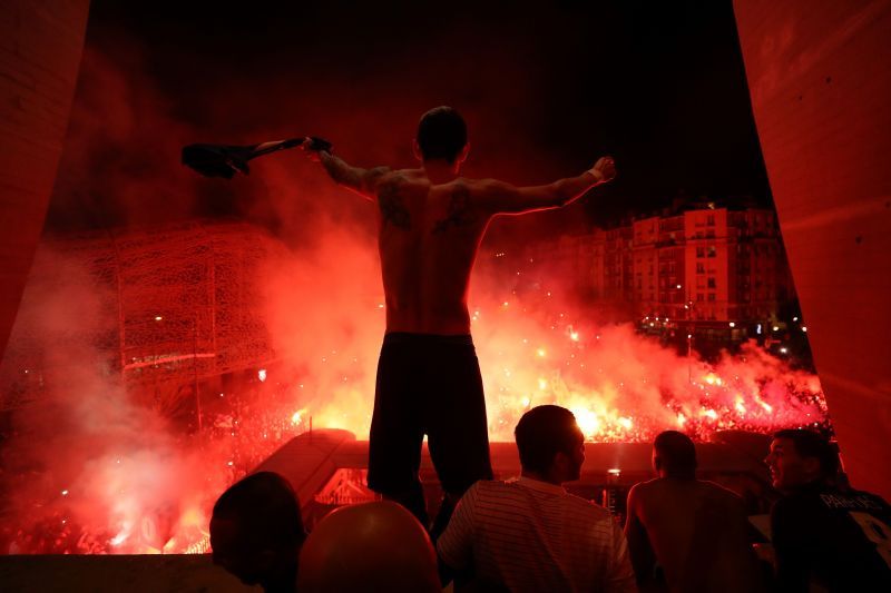 Paris Saint-Germain fans congregated outside the stadium for their UEFA Champions League fixture against Borussia Dortmund recently