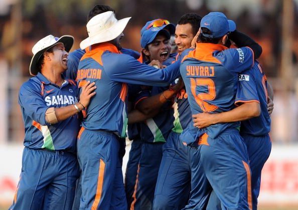 The Indian team in celebration