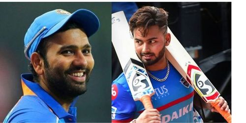 Rohit Sharma (left) and Rishabh Pant (right)