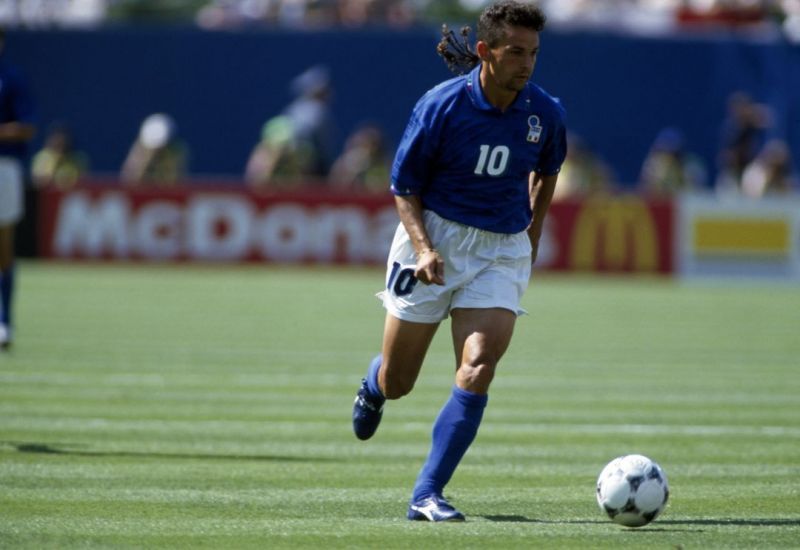 Roberto Baggio scored with a tremendous dribble for Italy against Czechoslovakia in 1990