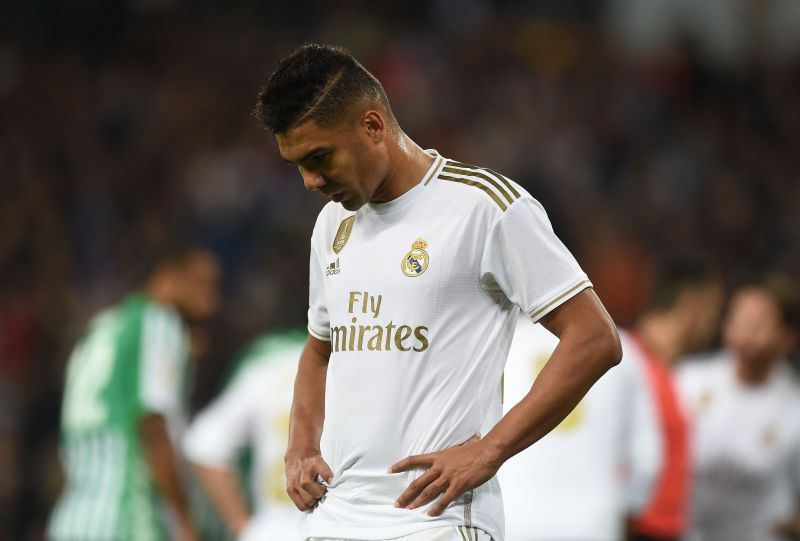 Casemiro looks dejected after a loss to Real Betis.