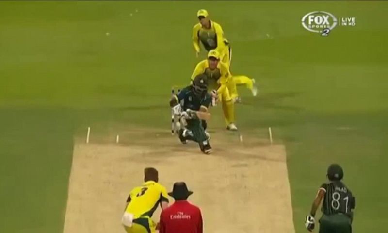 Steve Smith making an early movement towards leg slip for the batsman's paddle sweep.