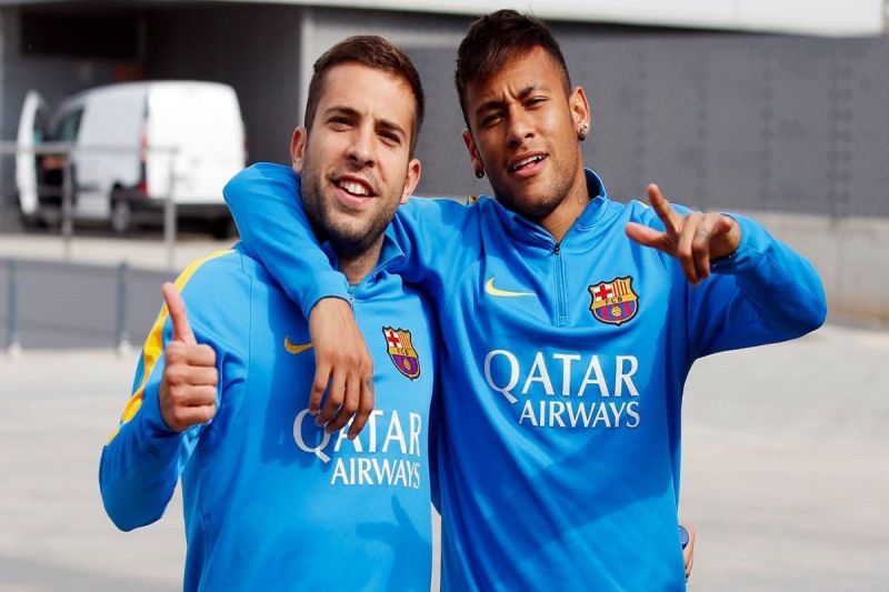 Jordi Alba and Neymar