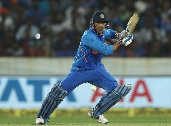 MS Dhoni in action for India