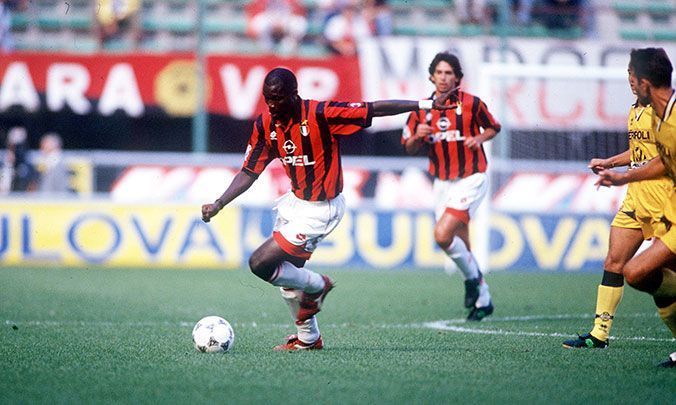 George Weah dribbled from his own box to score for Milan against Verona