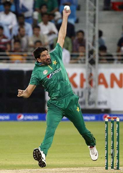 Sohail Tanvir with his peculiar action. 