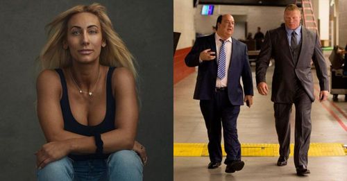 Carmella/ Paul Heyman with Brock Lesnar.