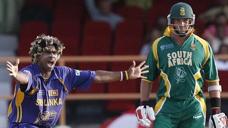  Lasith Malinga during the 2007 World Cup game against South Africa.