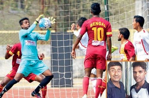 Sankar Roy in action for West Bengal in Santosh Trophy 2017.